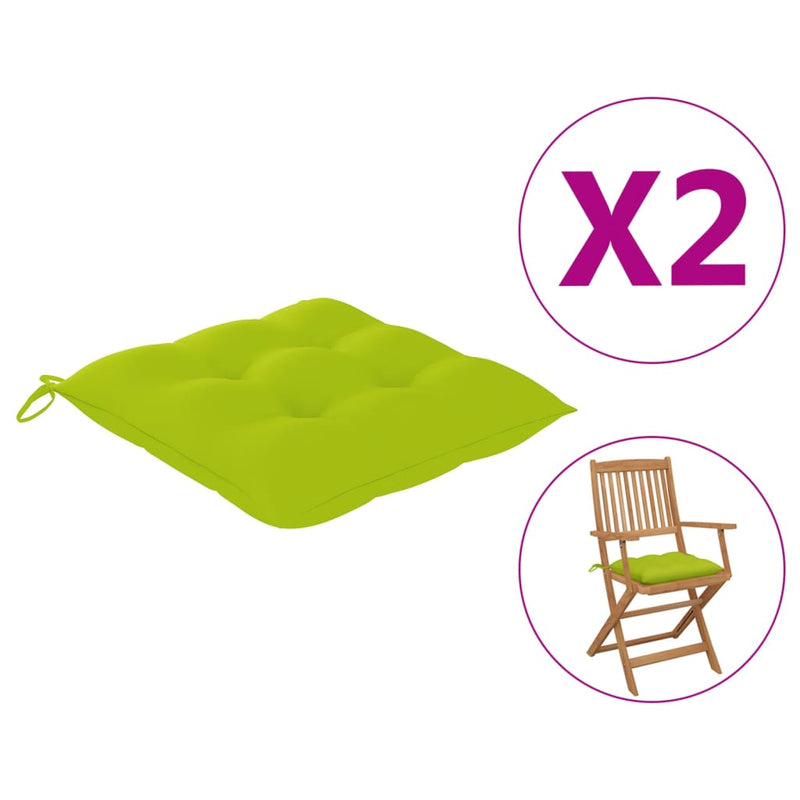 Chair Cushions 2 pcs Bright Green 15.7"x15.7"x2.8" Fabric