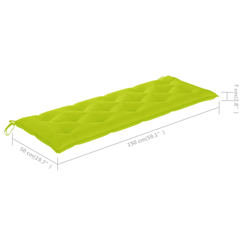 Garden Bench Cushion Bright Green 59.1"x19.7"x2.8" Fabric