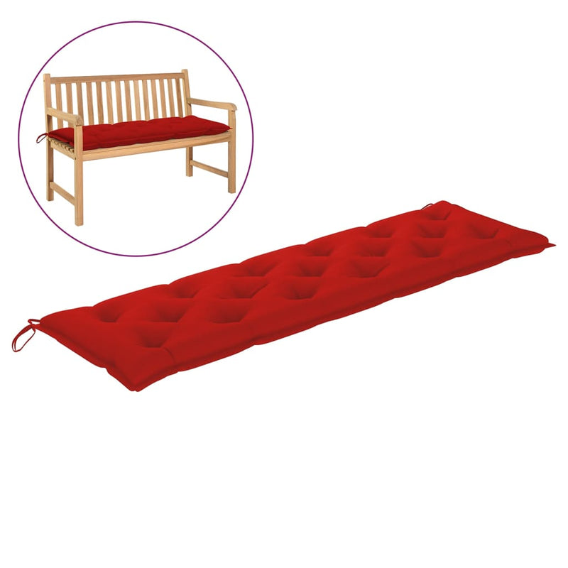 Garden Bench Cushion Red 70.9x19.7"x2.8" Fabric"