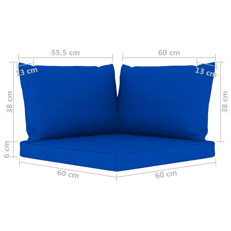 Pallet Sofa Cushions 3 pcs Blue Fabric