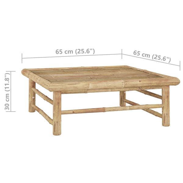 Patio Table 25.6"x25.6"x11.8" Bamboo