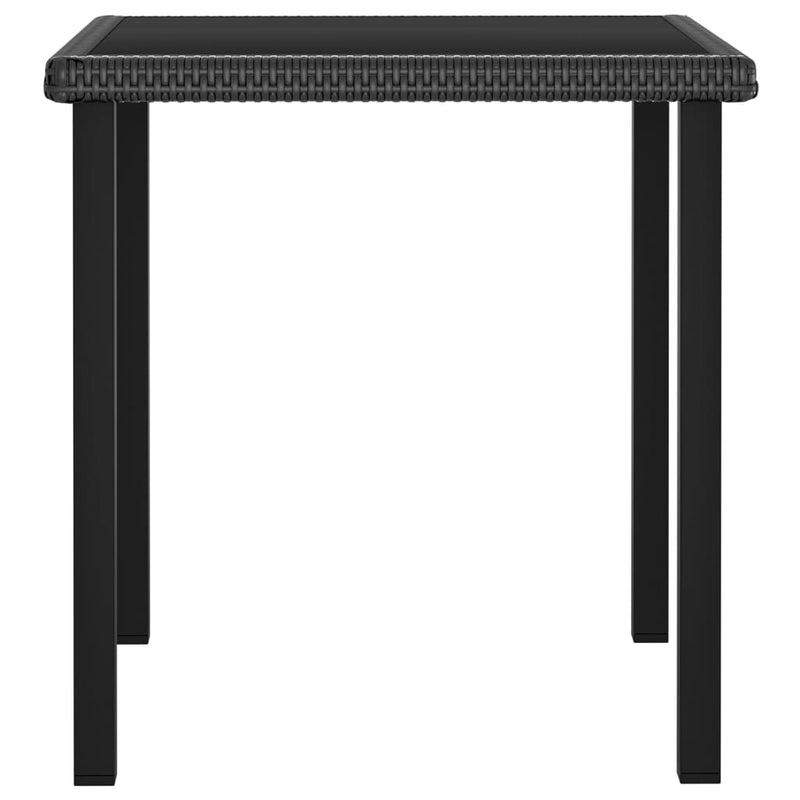 Patio Dining Table Black 27.6x27.6"x28.7" Poly Rattan"