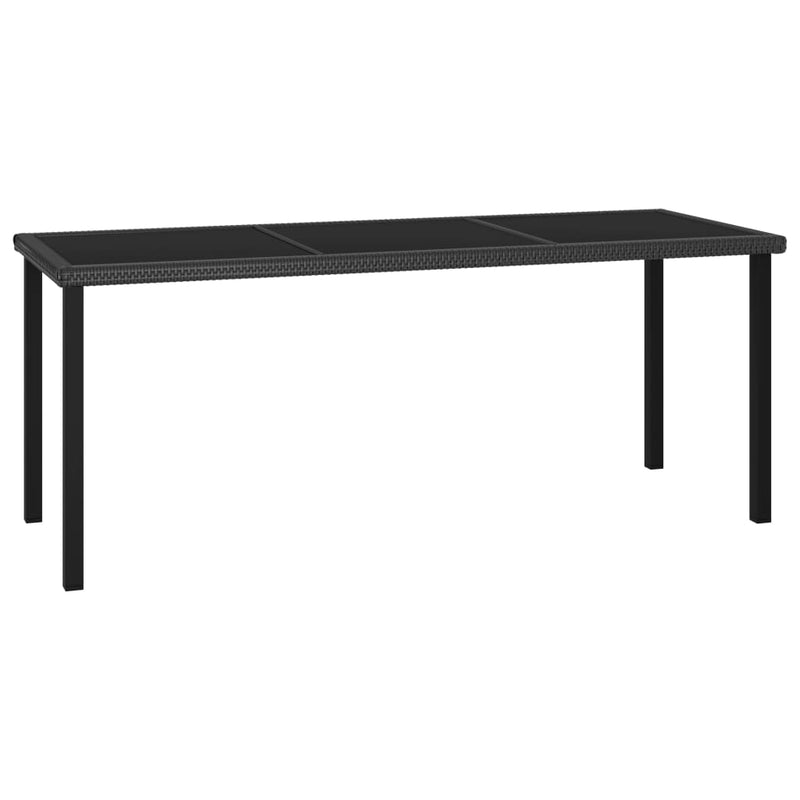Patio Dining Table Black 70.9x27.6"x28.7" Poly Rattan"