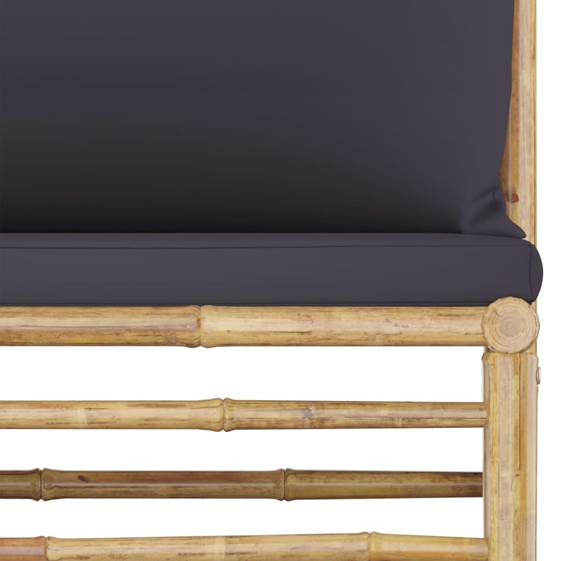 9 Piece Patio Lounge Set with Dark Gray Cushions Bamboo