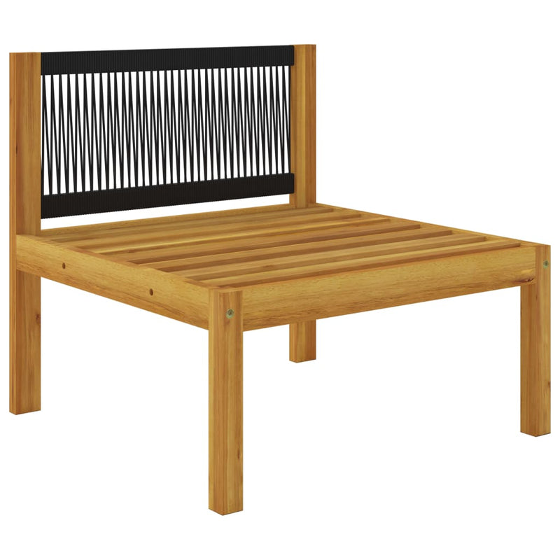 Patio Middle Sofa with Cushions Solid Acacia Wood