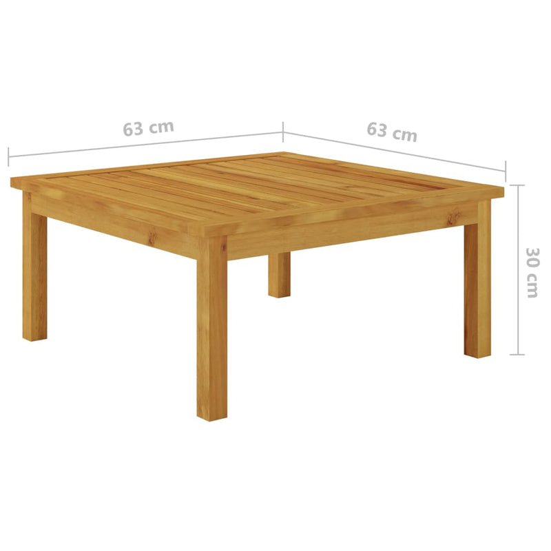 Patio Lounge Table 24.8"x24.8"x11.8" Solid Acacia Wood