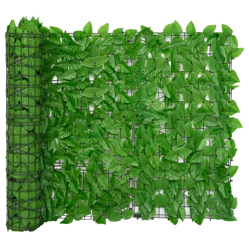 Balcony Screen with Green Leaves 236.2"x39.4"