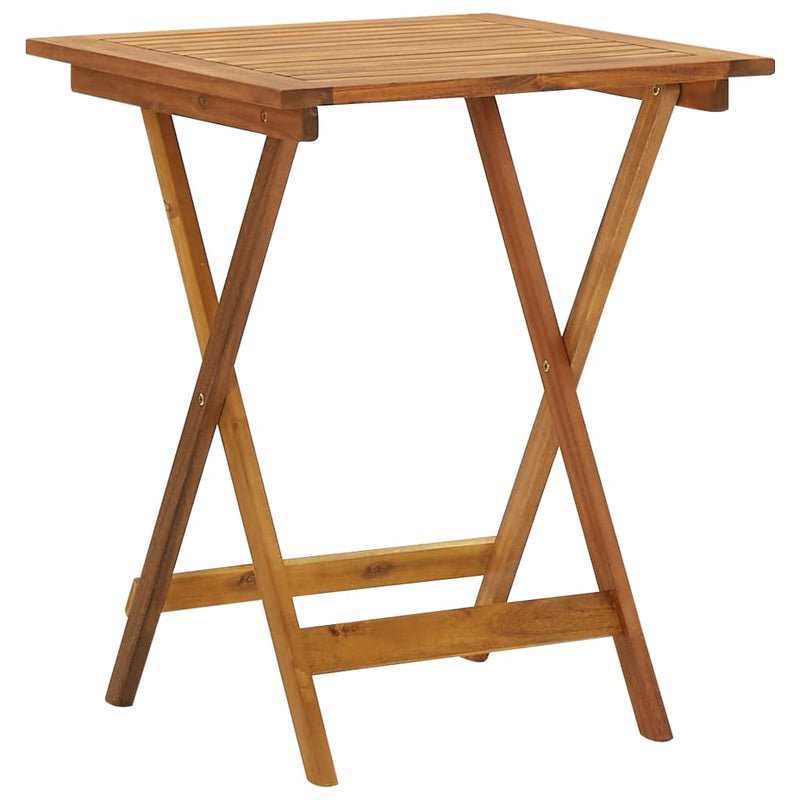Folding Patio Table 23.6"x23.6"x29.5" Solid Acacia Wood