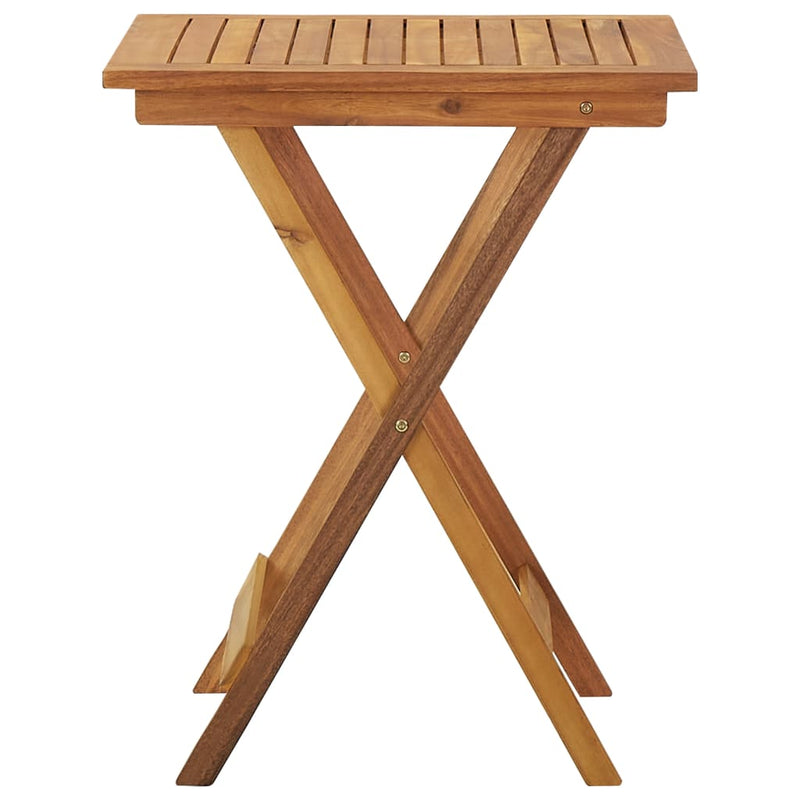 Folding Patio Table 23.6"x23.6"x29.5" Solid Acacia Wood