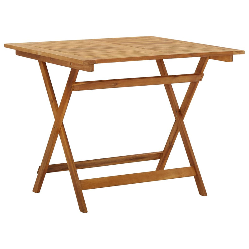Folding Patio Table 35.4"x35.4"x29.5" Solid Acacia Wood