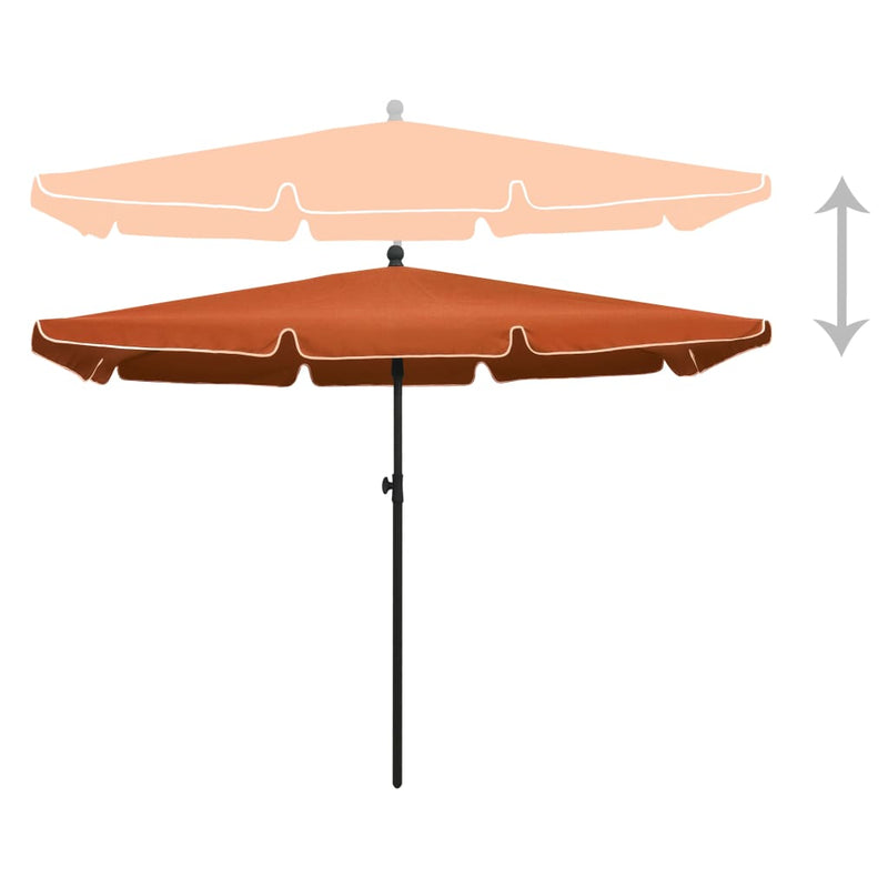 Garden Parasol with Pole 82.7"x55.1" Terracotta