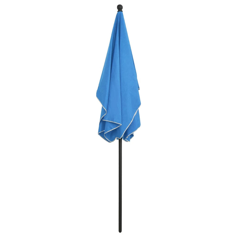 Garden Parasol with Pole 82.7"x55.1" Azure Blue