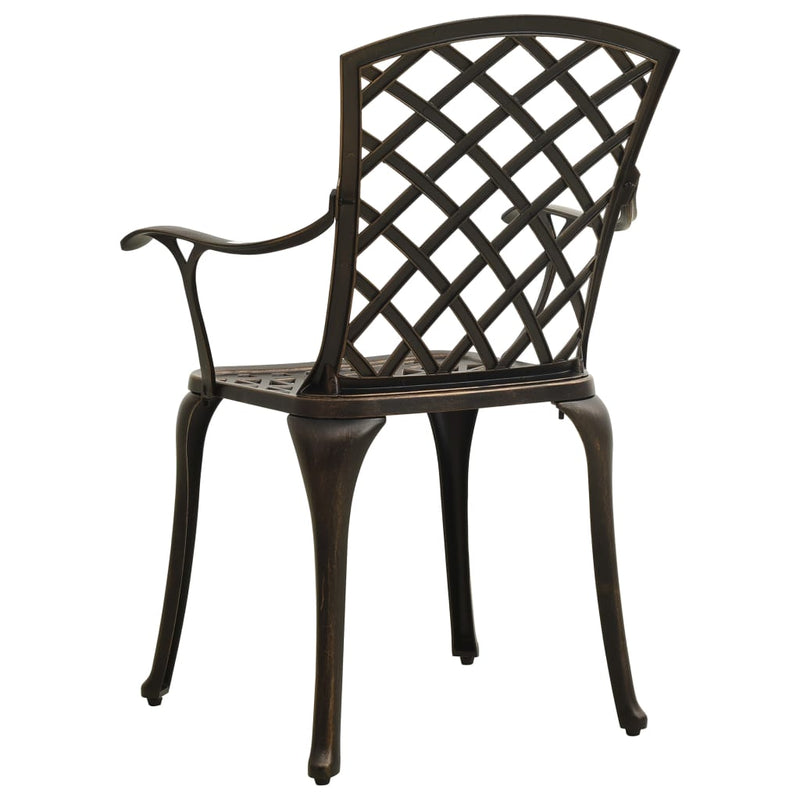 Patio Chairs 2 pcs Cast Aluminum Bronze
