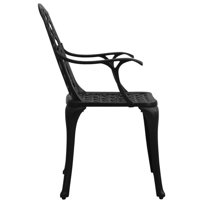 Patio Chairs 4 pcs Cast Aluminum Black