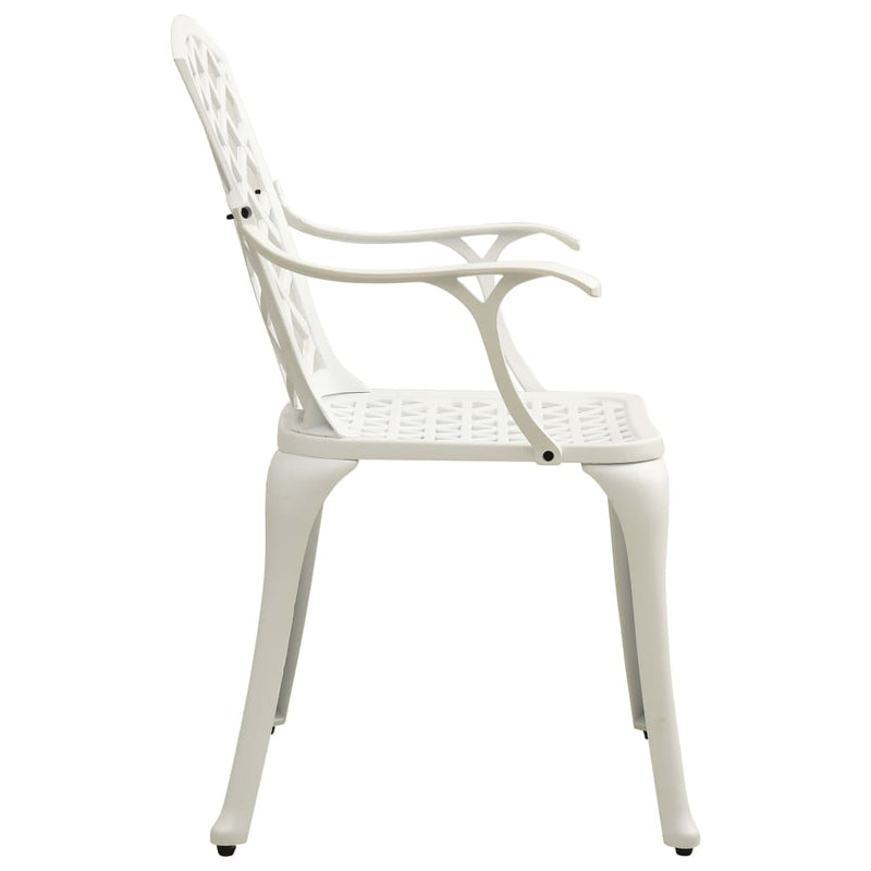 Patio Chairs 4 pcs Cast Aluminum White