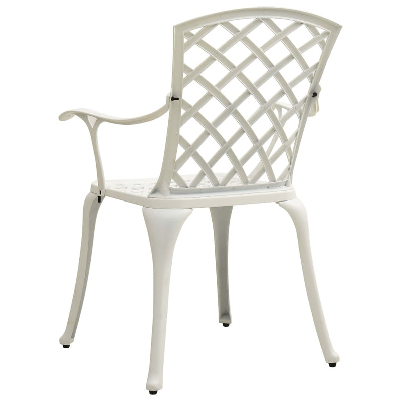 Patio Chairs 4 pcs Cast Aluminum White