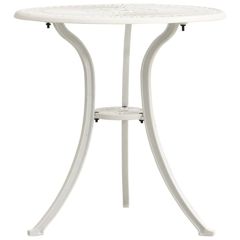 Patio Table White 24.4"x24.4"x25.6" Cast Aluminum