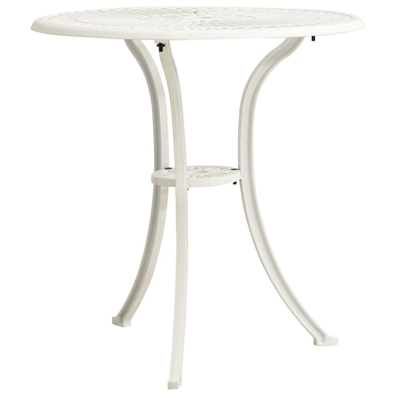 Patio Table White 24.4"x24.4"x25.6" Cast Aluminum