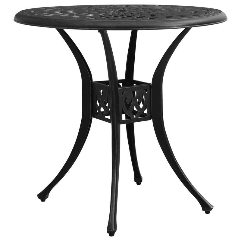 Patio Table Black 30.7"x30.7"x28.3" Cast Aluminum