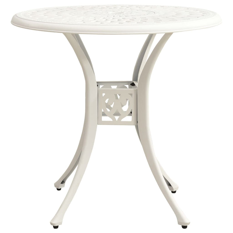 Patio Table White 30.7"x30.7"x28.3" Cast Aluminum