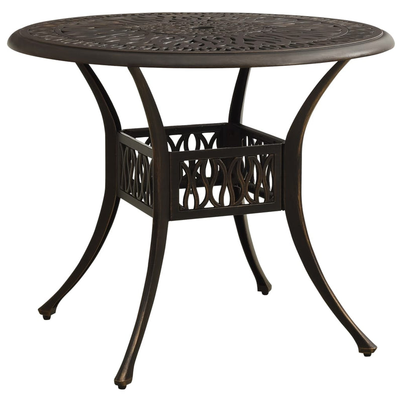 Patio Table Bronze 35.4"x35.4"x29.1" Cast Aluminum