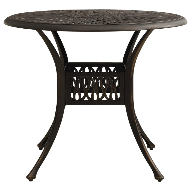 Patio Table Bronze 35.4"x35.4"x29.1" Cast Aluminum