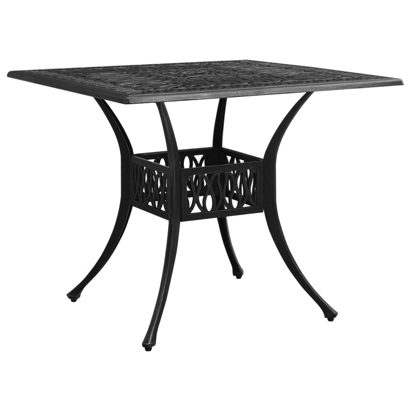 Patio Table Black 35.4"x35.4"x28.7" Cast Aluminum