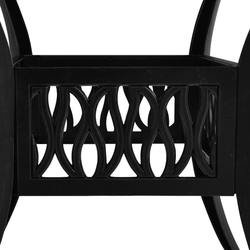 Patio Table Black 35.4"x35.4"x28.7" Cast Aluminum