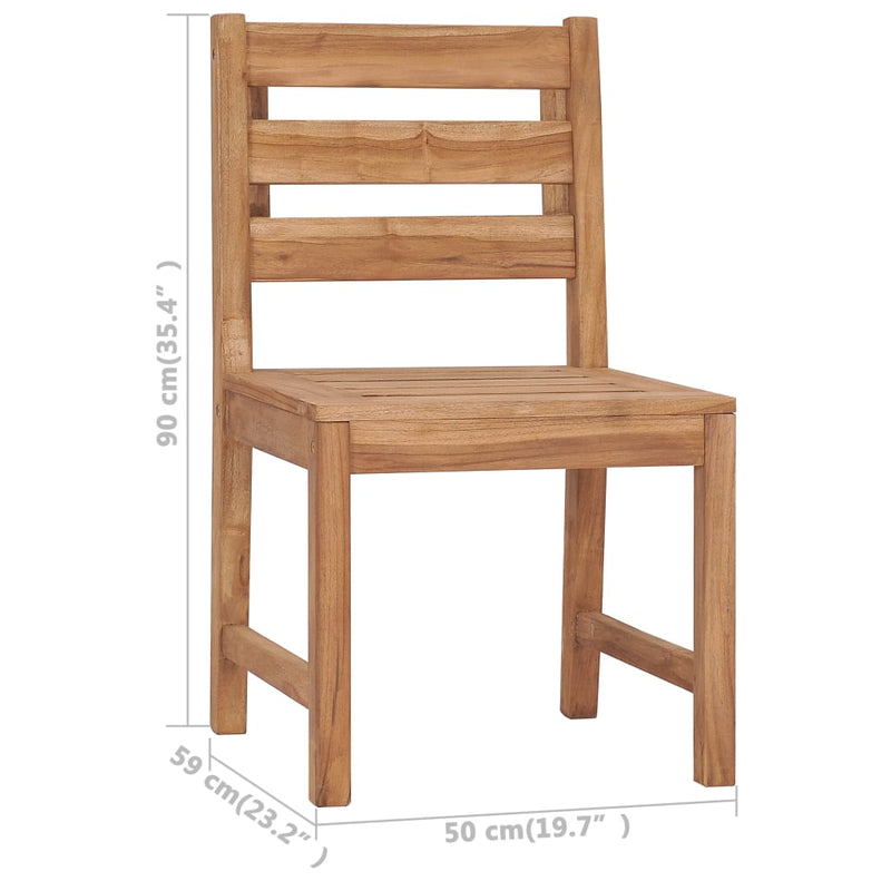 Patio Chairs 2 pcs Solid Teak Wood