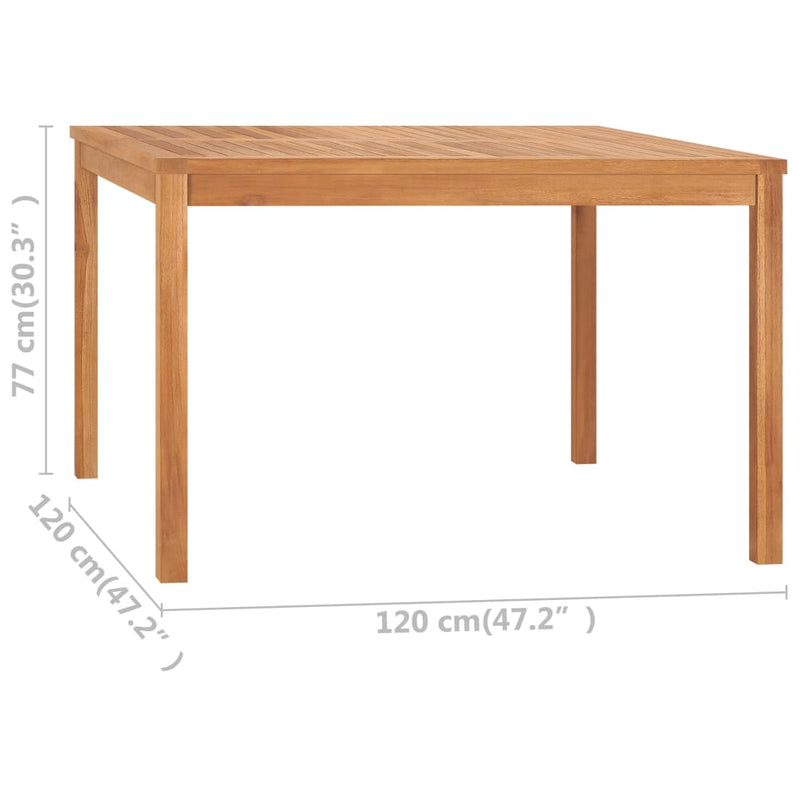 Patio Dining Table 47.2"x47.2"x30.3" Solid Teak Wood