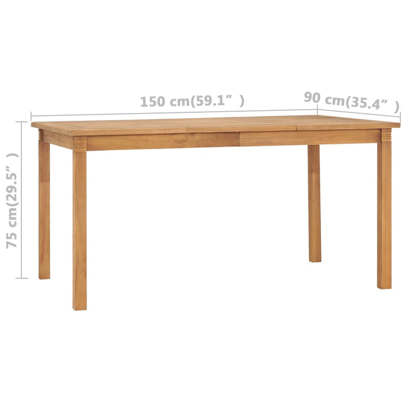 Patio Dining Table 59.1"x35.4"x29.5" Solid Teak Wood