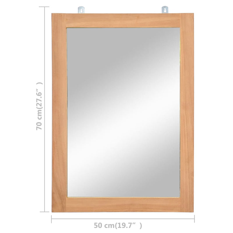 Wall Mirror Solid Teak 19.7"x27.6"