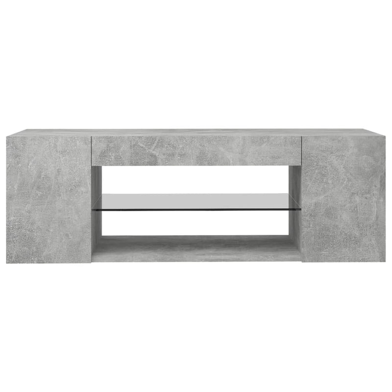 TV Cabinet with LED Lights Concrete Gray 35.4"x15.4"x11.8"