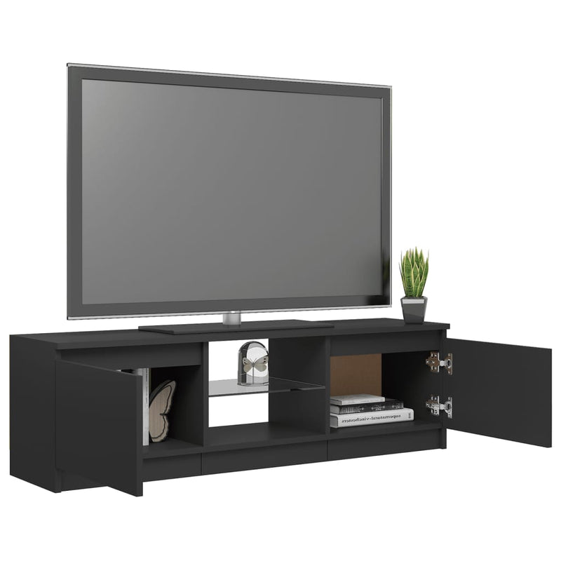 TV Cabinet with LED Lights Gray 47.2"x12"x14"