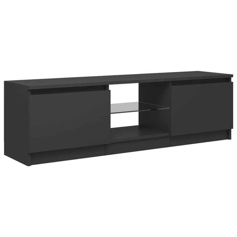 TV Cabinet with LED Lights Gray 47.2"x12"x14"