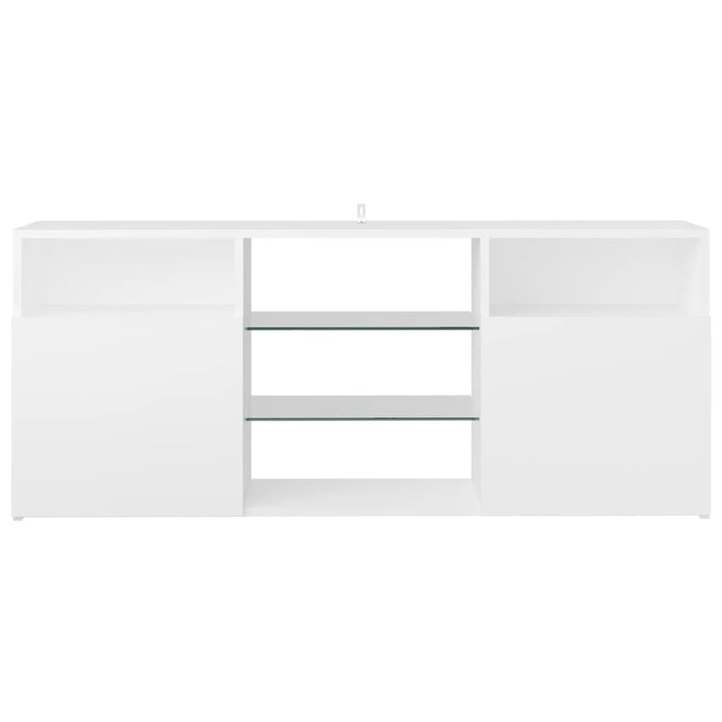 TV Cabinet with LED Lights White 47.2"x12"x20"