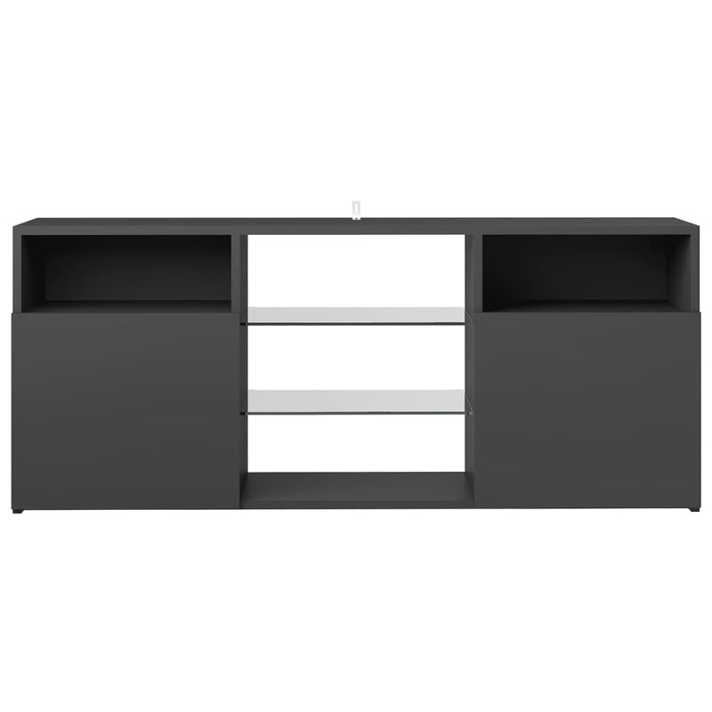 TV Cabinet with LED Lights Gray 47.2"x12"x20"