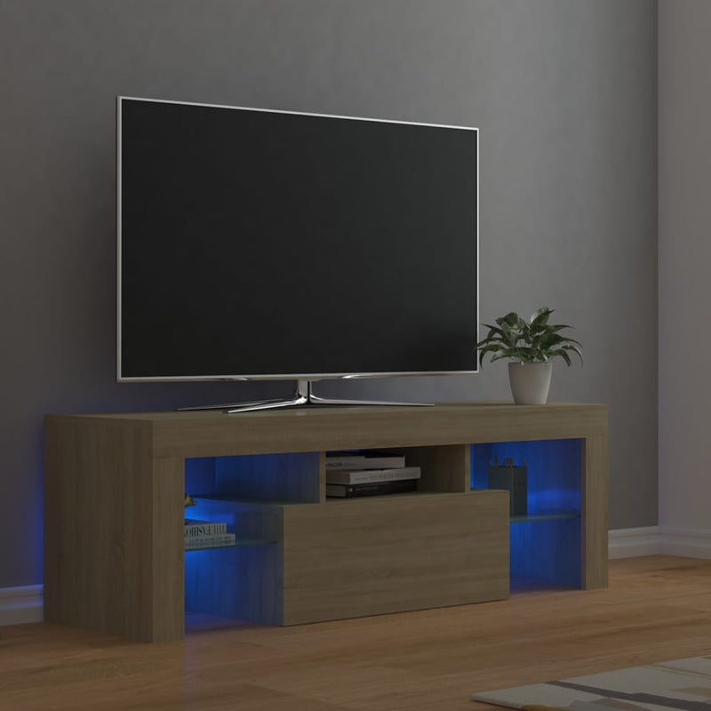 TV Cabinet with LED Lights Sonoma Oak 47.2"x13.8"x15.7"