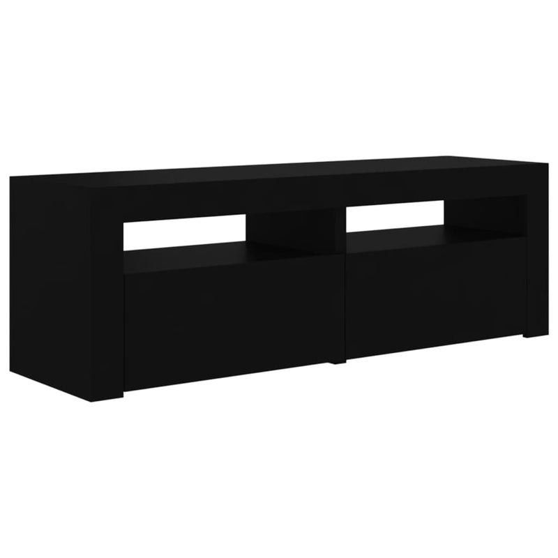 TV Cabinet with LED Lights Black 47.2"x13.8"x15.7"