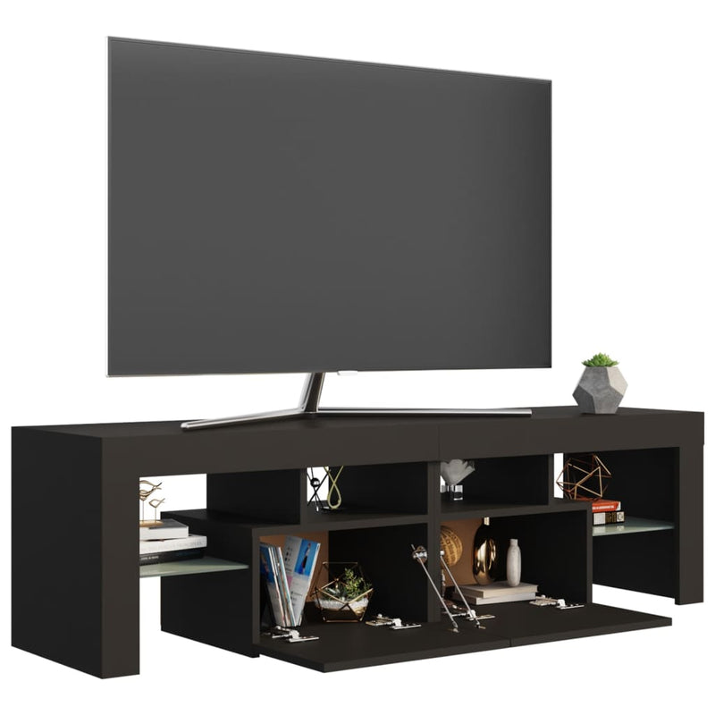 TV Cabinet with LED Lights Gray 55.1"x13.8"x15.7"