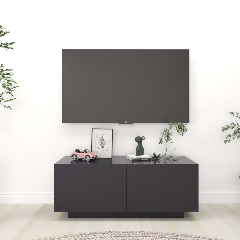 TV Cabinet Gray 39.4"x14"x16" Chipboard