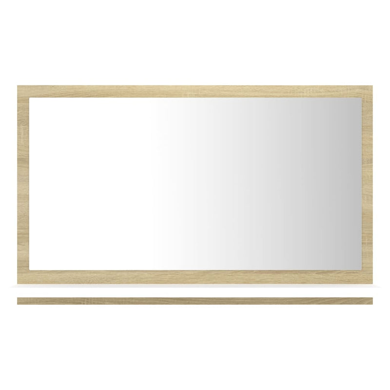 Bathroom Mirror White and Sonoma Oak 23.6"x4.1"x14.6" Chipboard