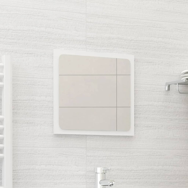 Bathroom Mirror White 15.7"x0.6"x14.6" Chipboard