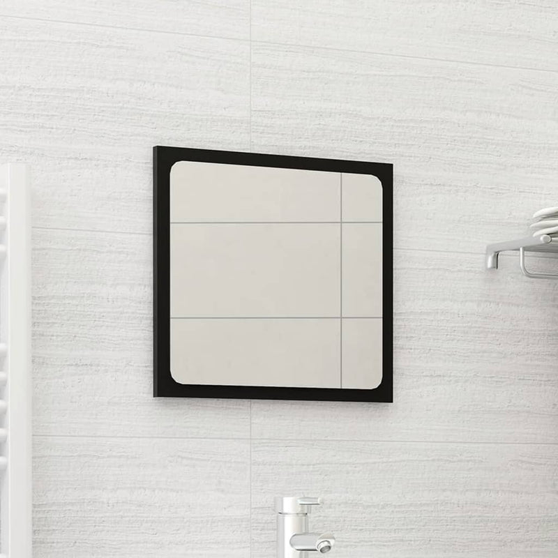 Bathroom Mirror Black 15.7"x0.6"x14.6" Chipboard
