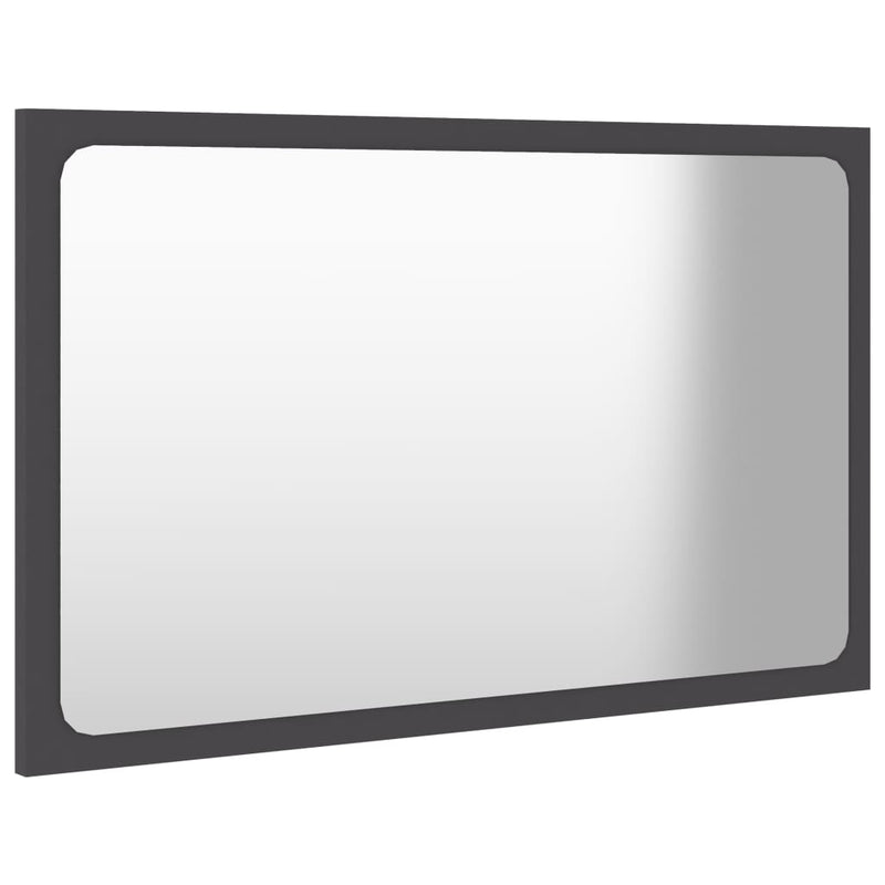 Bathroom Mirror Gray 23.6"x0.6"x14.6" Chipboard