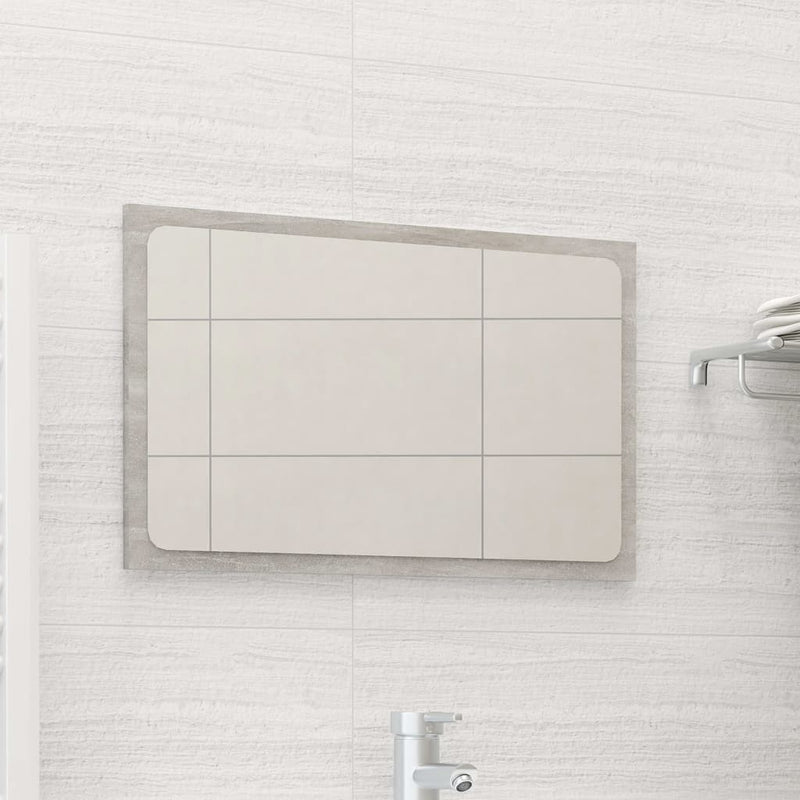 Bathroom Mirror Concrete Gray 23.6"x0.6"x14.6" Chipboard
