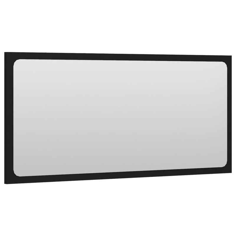 Bathroom Mirror Black 31.5"x0.6"x14.6" Chipboard