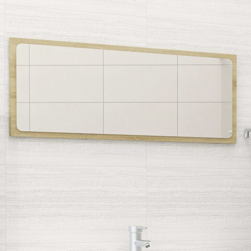 Bathroom Mirror Sonoma Oak 35.4"x0.6"x14.6" Chipboard