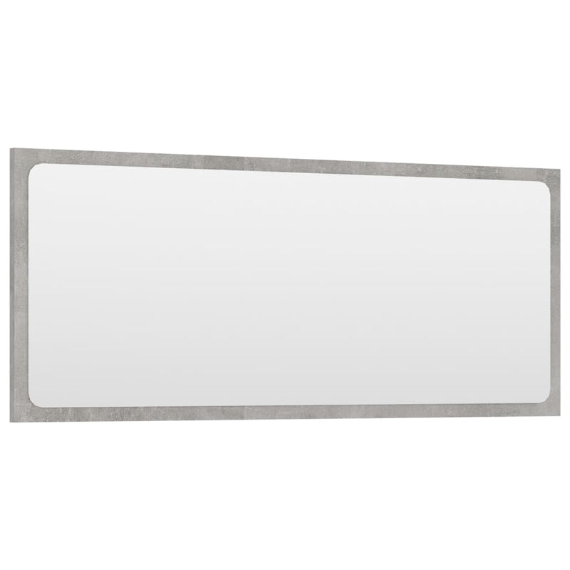 Bathroom Mirror Concrete Gray 35.4"x0.6"x14.6" Chipboard