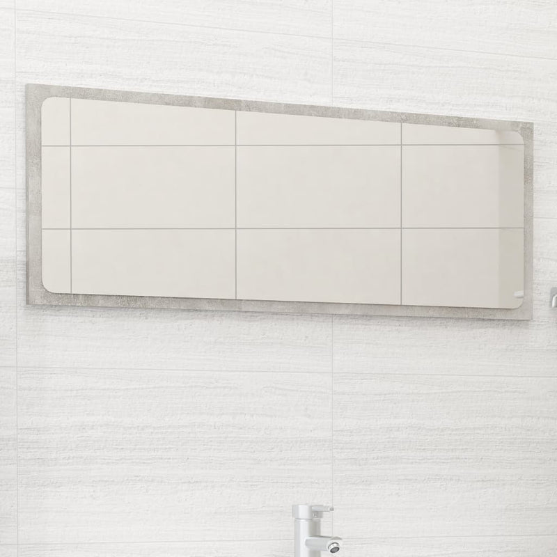 Bathroom Mirror Concrete Gray 35.4"x0.6"x14.6" Chipboard